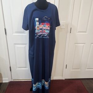 Michael Leu Collection Navy Graphic Top Dress Size 2x{Bx7}